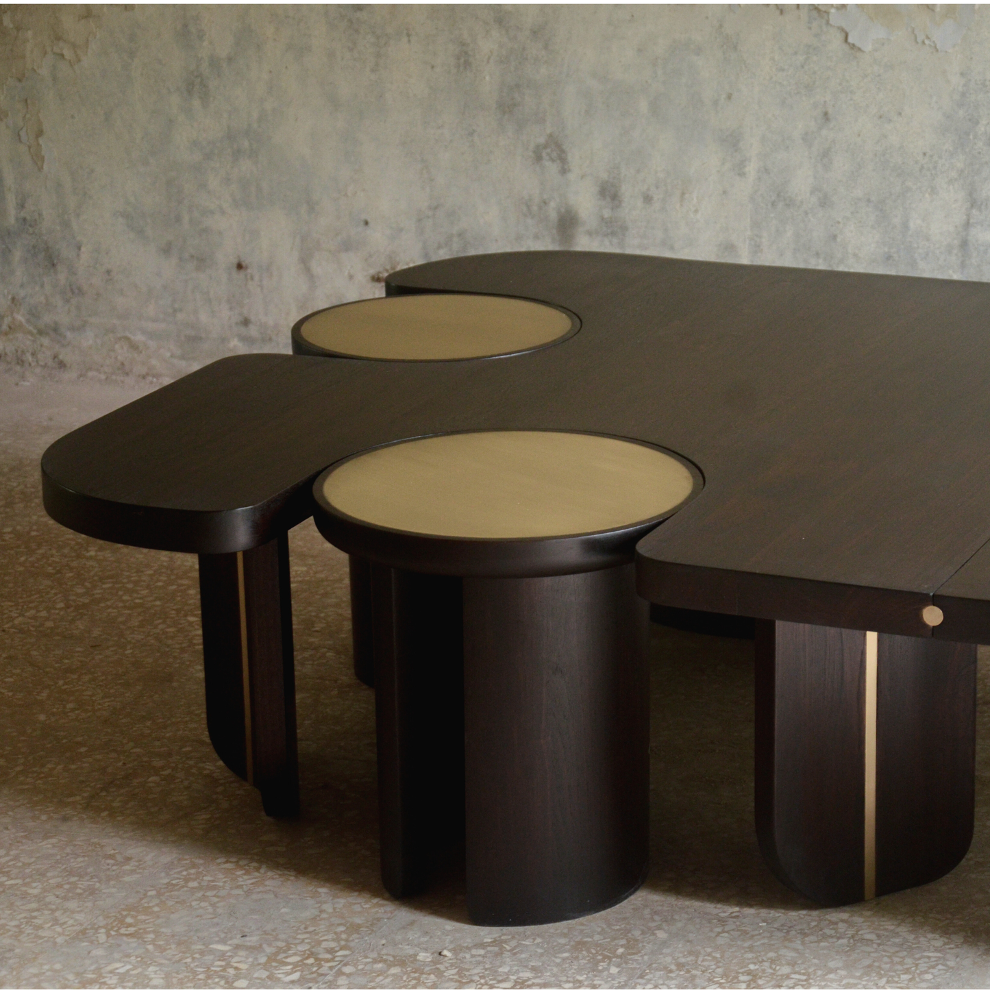 GROVE TRIO COFFEE TABLE (BROWN BLACK)