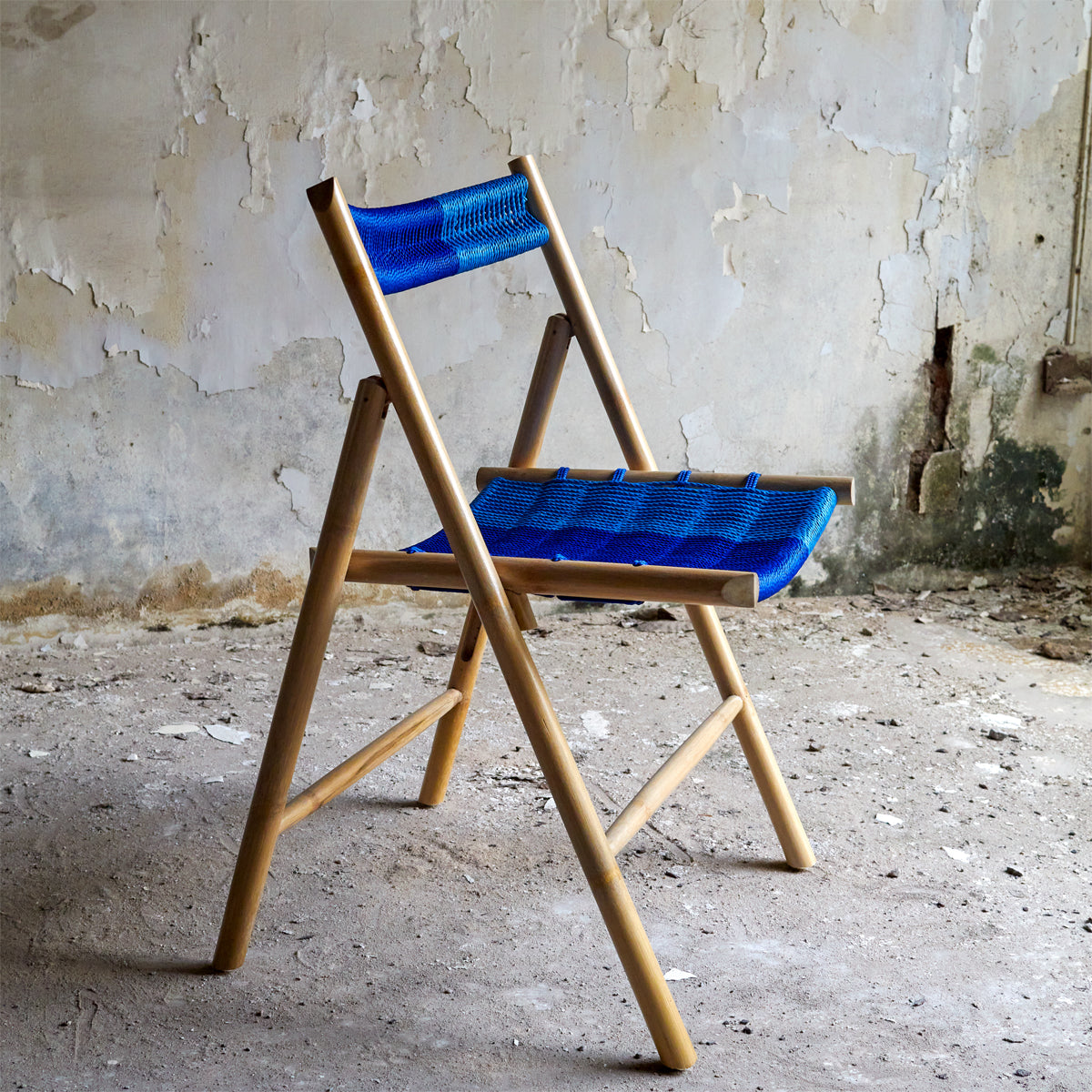 CHAMFER CHAIR NATURAL - BLUE