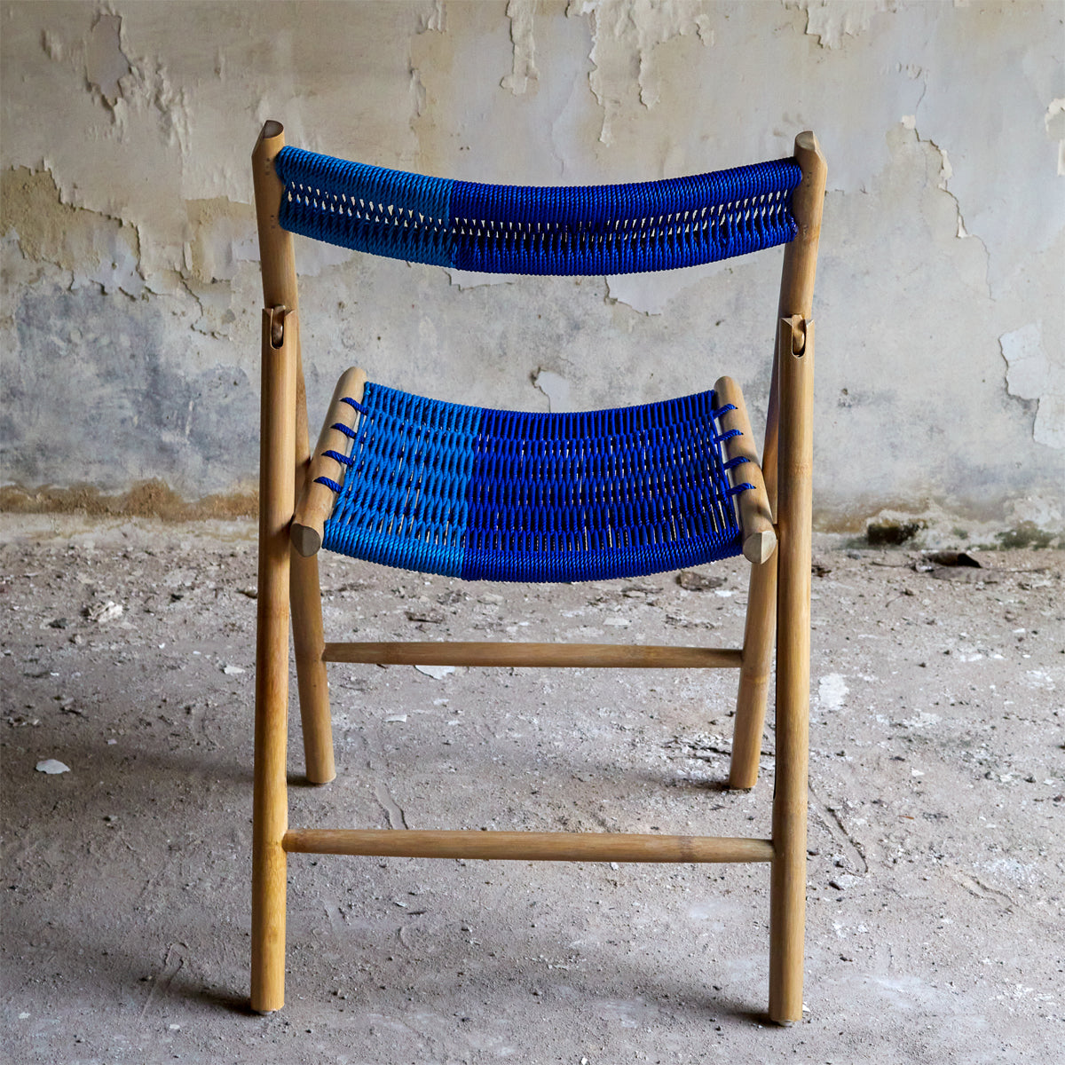 CHAMFER CHAIR NATURAL - GREEN BLUE