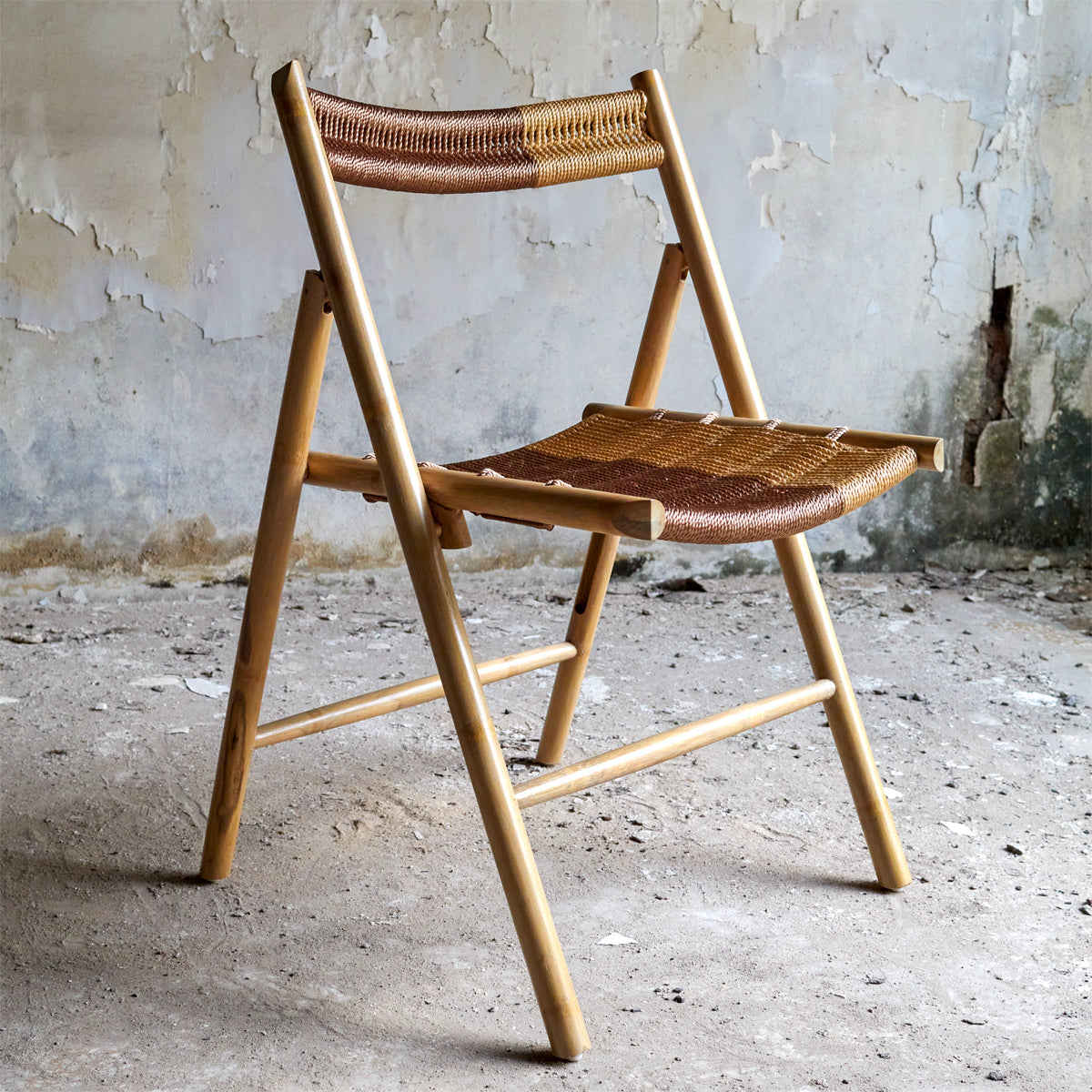 CHAMFER CHAIR NATURAL - GREEN BLUE