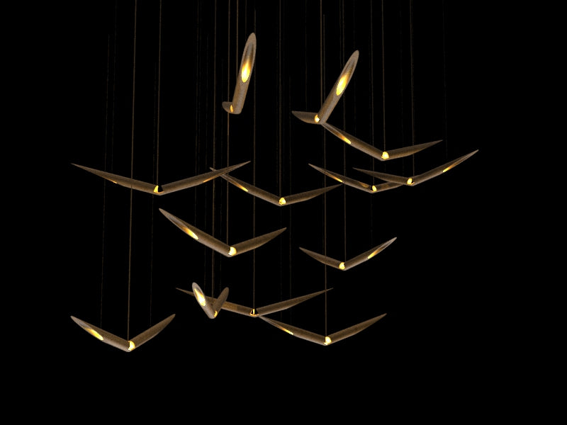 Bamboo Bird Light Installation