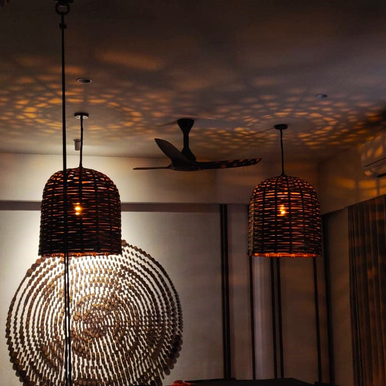 Sustainable Bamboo Basket Lamps