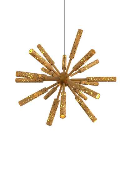 Bamboo and Brass Sputnik Light Installation