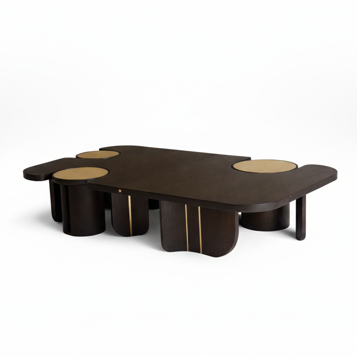 GROVE TRIO COFFEE TABLE (BROWN BLACK)