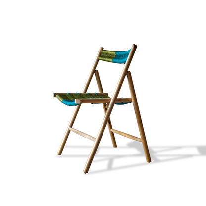 CHAMFER CHAIR NATURAL - GREEN BLUE